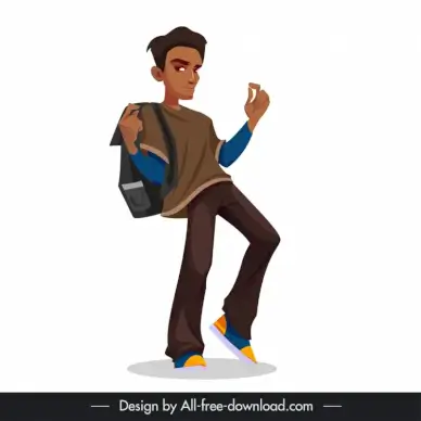 brown guy design element dynamic gesture
