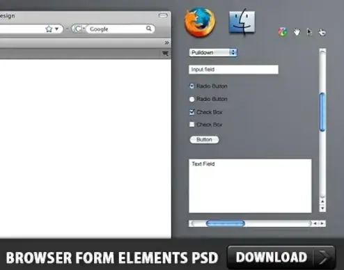 Browser Form Elements Free PSD