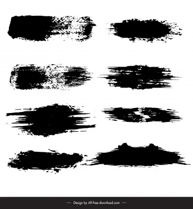 brush ink design elements black white grunge