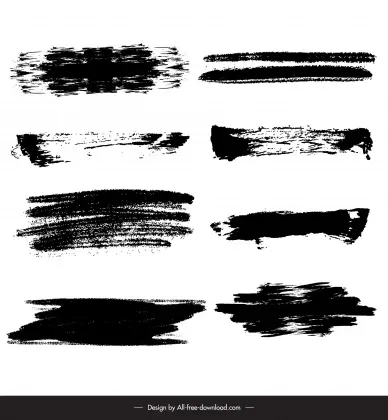 brush ink design elements black white grungy horizontal