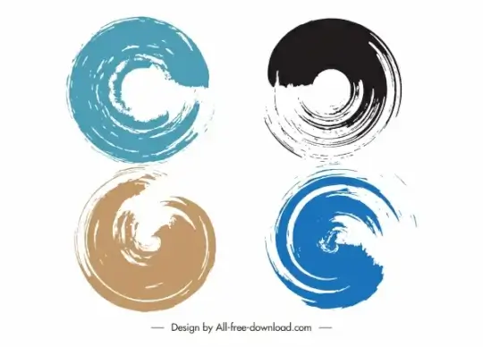 brush mark templates grunge dynamic circle shapes