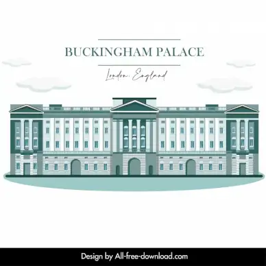 buckingham palace architecture template flat classical sketch