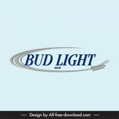bud light beer logo template texts wheat curves sketch