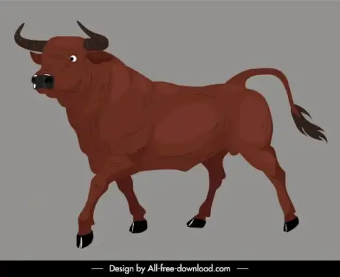 buffalo icon classic design colored handdrawn sketch