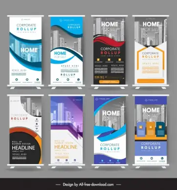 building construction banner templates collection modern roll up 