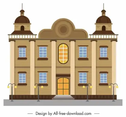 building facade template elegant european classic symmetric design