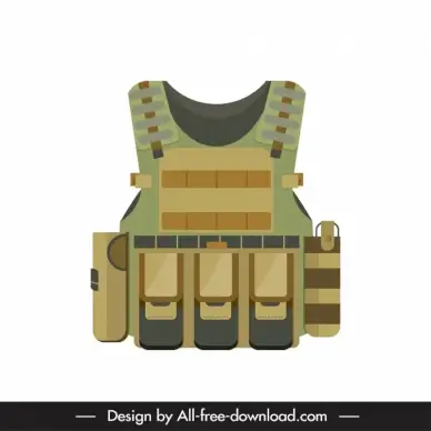 bulletproof vest war icon flat modern sketch symmetric decor