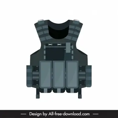 bulletproof vest war icon modern flat symmetric decor