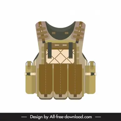 bulletproof vest war icon modern symmetric sketch