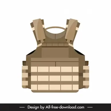 bulletproof vest war icon symmetric geometric decor modern design