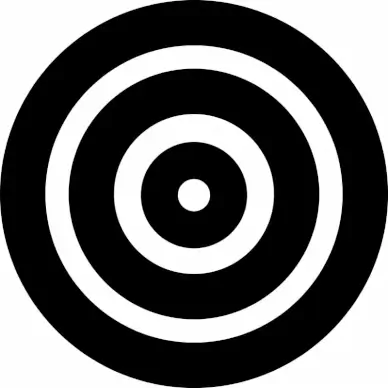 bullseye sign icon flat delusive concentric circles black white sketch