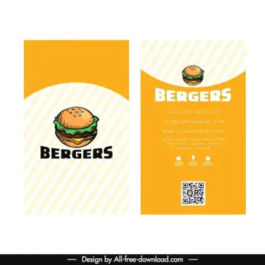 burger business card template classic handdrawn