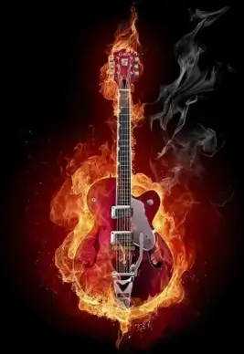 burning guitar picture