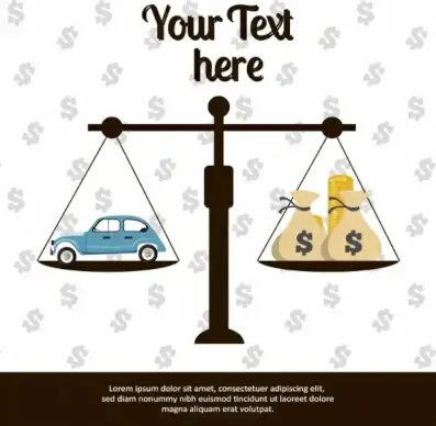 business background balance car money icons