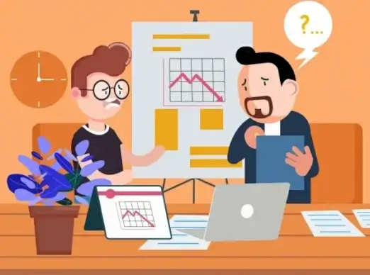 business background meeting staffs question mark icons
