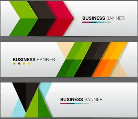 business banner sets with colorful arrows background