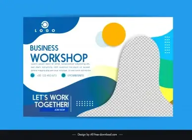 business banner template elegant flat checkerd curves