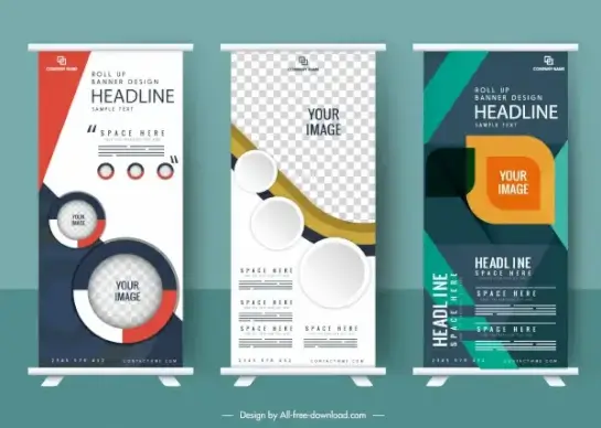 business banner templates modern rolled up design