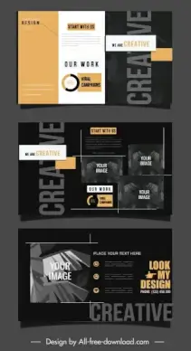 business brochure cover template modern elegant dark decor