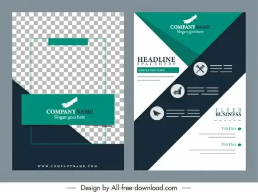 business brochure cover templates elegant design checkered decor