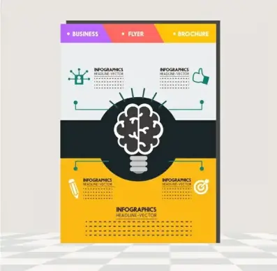 business brochure design with brainstorm infographic illustration