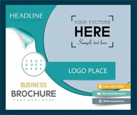business brochure template bright green white modern design