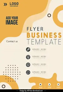 business brochure template flat curves circles decor