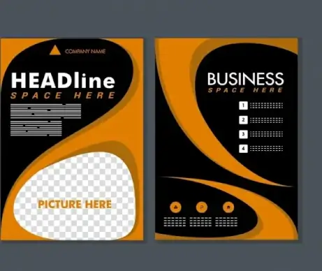 business brochure template modern curves decoration