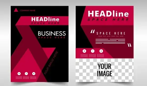 business brochure template modern dark red design