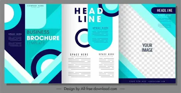 business brochure template modern elegant geometric trifold decor
