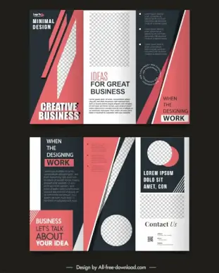business brochure templates modern contrast geometric trifold 