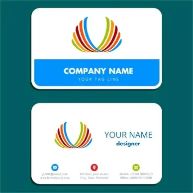 business card design with simple white background