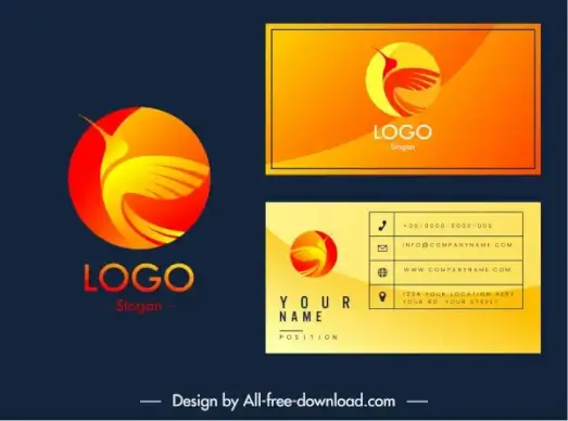 business card logotype flying bird sketch