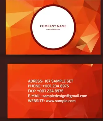 business card red abstract geometric