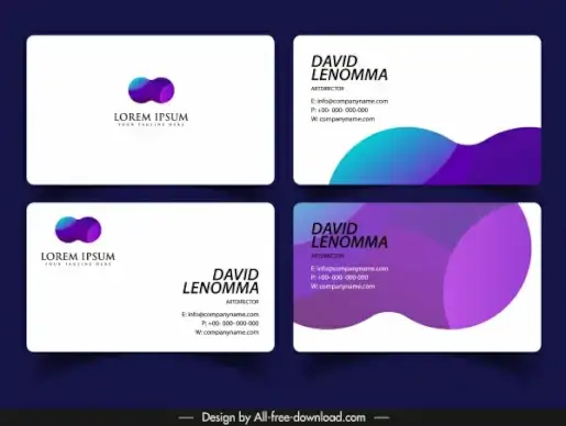 business card template abstract color blended motion decor