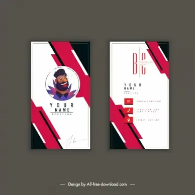 business card template abstract technology portrait decor