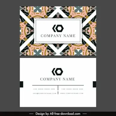 business card template classic abstract symmetric pattern decor