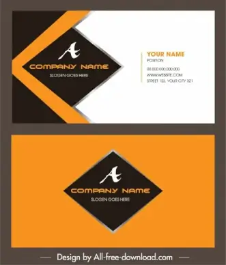 business card template colored elegant modern flat decor