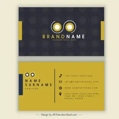 business card template elegant brown black horizontal decor