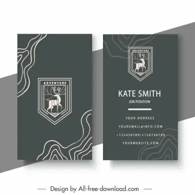 business card template elegant classical reindeer logo decor
