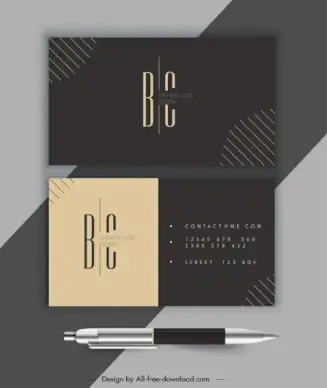 business card template elegant dark flat simple decor