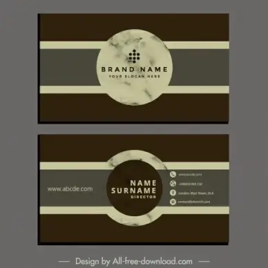 business card template elegant retro design circle decor