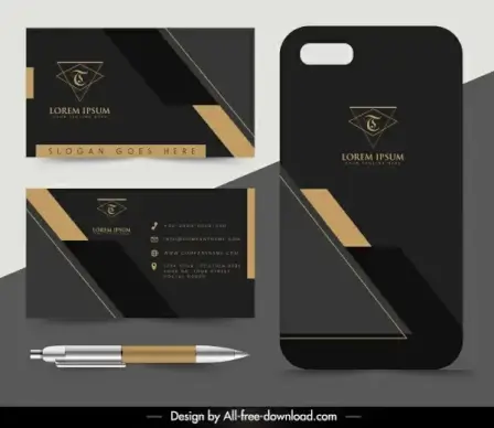 business card template luxury dark black decor