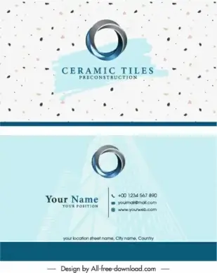 business card template modern bright 3d circle logotype
