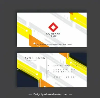 business card template modern bright abstract flat decor