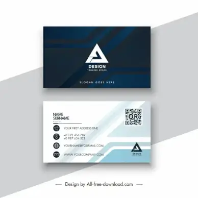 business card template modern elegant dark bright geometry
