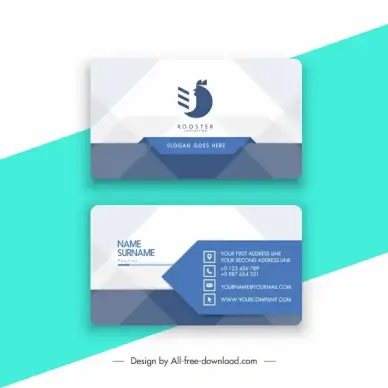 business card template modern flat elegant decor