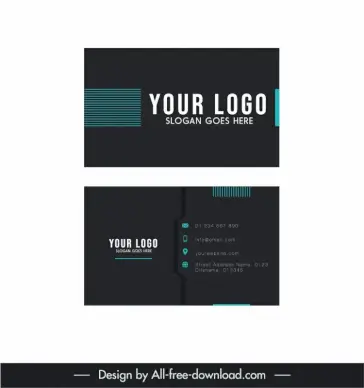 business card template modern flat geometrical technology decor