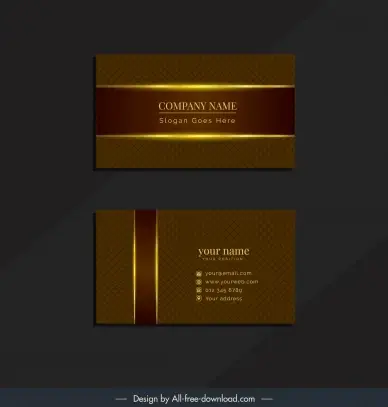 business card template shiny brown gold luxury