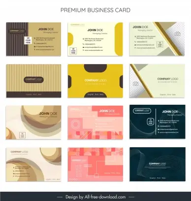 business card templates collection modern elegant shapes